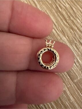 Gold-Tone Crown Circle Bead Charm - Women Jewelry